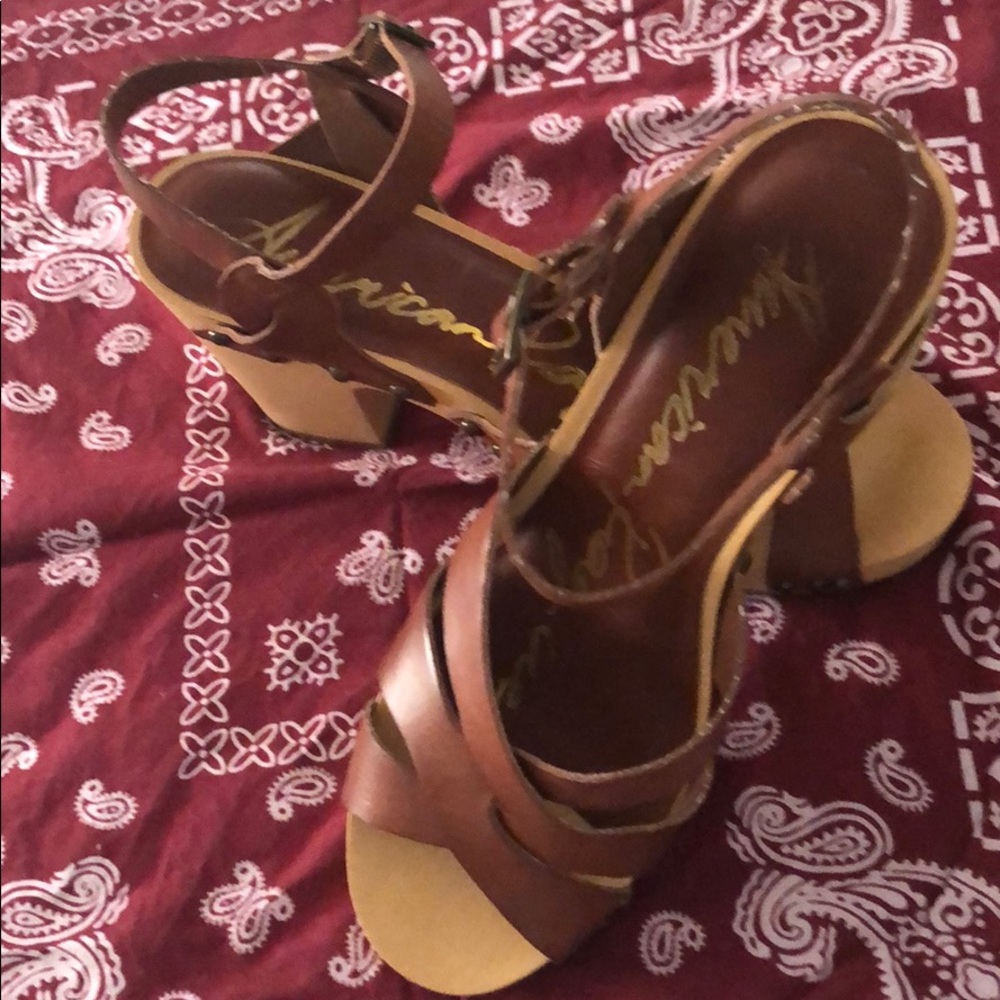 American Rag Brown and Wooden Sandal - Picture 3 of 4
